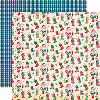 Carta Bella Paper - Seasons Greetings Collection - Christmas - 12 x 12 Double Sided Paper - Stuffed Stockings