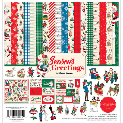 Carta Bella Paper - Seasons Greetings Collection - Christmas - 12 x 12 Collection Kit