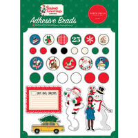 Carta Bella Paper - Seasons Greetings Collection - Christmas - Self Adhesive Decorative Brads