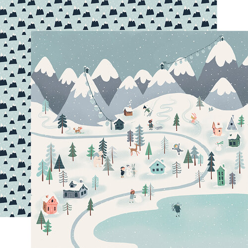 Carta Bella Paper - Snow Much Fun Collection - Christmas - 12 x 12 Double Sided Paper - Winter Town