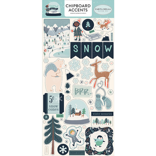 Carta Bella Paper - Snow Much Fun Collection - Christmas - Chipboard Stickers - Accents