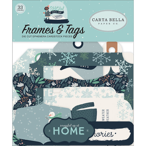Carta Bella Paper - Christmas - Snow Much Fun Collection - Ephemera - Frames and Tags