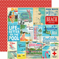 Carta Bella Paper - Summer Splash Collection - 12 x 12 Double Sided Paper - Vacation Journaling Cards
