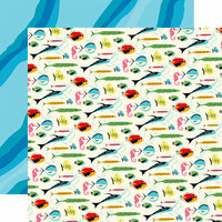 Carta Bella Paper - Summer Splash Collection - 12 x 12 Double Sided Paper - Gone Fishing
