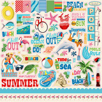 Carta Bella Paper - Summer Splash Collection - 12 x 12 Cardstock Stickers