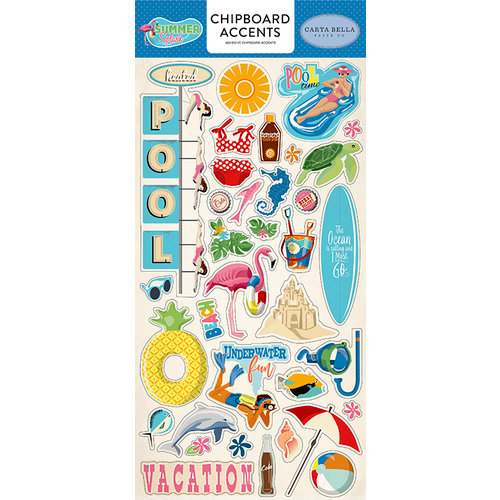 Carta Bella Paper - Summer Splash Collection - Chipboard Stickers - Accents