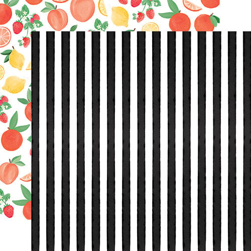 Carta Bella Paper - Summer Market Collection - 12 x 12 Double Sided Paper - Market Stripe