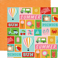 Carta Bella - Soak up the Sun Collection - 12 x 12 Double Sided Paper - Summer Icons