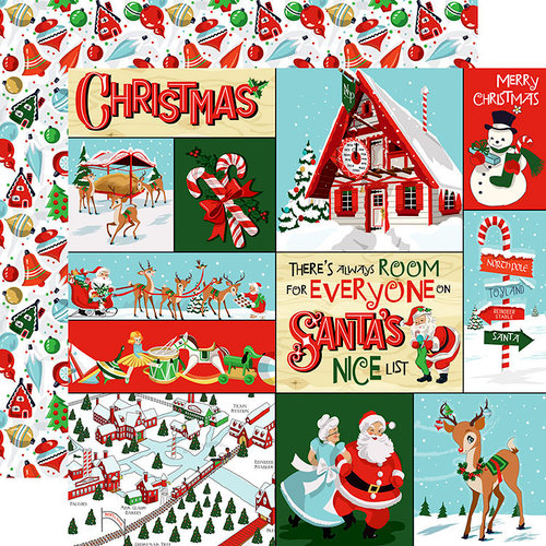 Carta Bella Paper - Santa's Workshop Collection - Christmas - 12 x 12 Double Sided Paper - Multi Journaling Cards