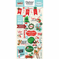 Carta Bella Paper - Santa's Workshop Collection - Christmas - Chipboard Stickers - Phrases