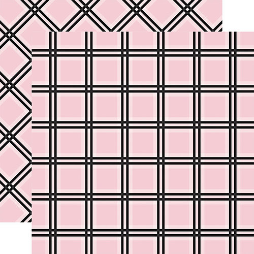 Carta Bella Paper - Tartan No. 1 Collection - 12 x 12 Double Sided Paper - Pink Tattersall