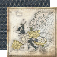 Carta Bella Paper - Transatlantic Travel Collection - 12 x 12 Double Sided Paper - Travel Map