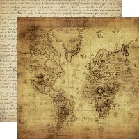 Carta Bella Paper - Transatlantic Travel Collection - 12 x 12 Double Sided Paper - Vintage Map