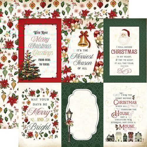 Carta Bella Paper - Vintage Christmas Collection - 12 x 12 Double Sided Paper - 4 x 6 Journaling Cards