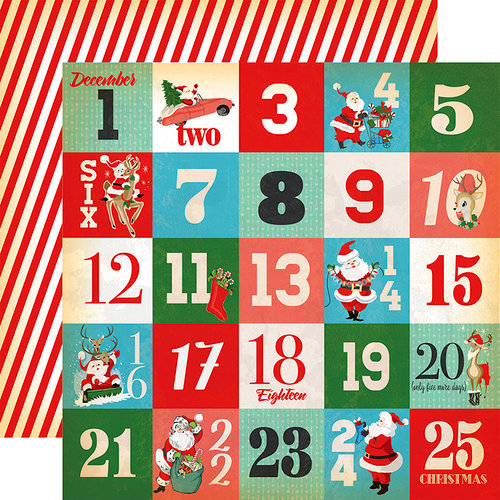 Carta Bella Paper - A Very Merry Christmas Collection - 12 x 12 Double Sided Paper - Days of Christmas Journaling Cards