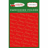 Carta Bella Paper - A Very Merry Christmas Collection - Embossing Folder - Merry Christmas