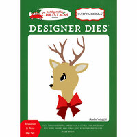 Carta Bella Paper - A Very Merry Christmas Collection - Designer Dies - Reindeer and Bow