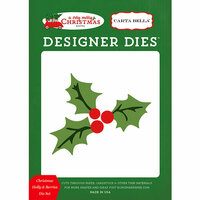 Carta Bella Paper - A Very Merry Christmas Collection - Designer Dies - Christmas Holly and Berries