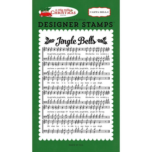 Carta Bella Paper - A Very Merry Christmas Collection - Clear Acrylic Stamps - Jingle Bells