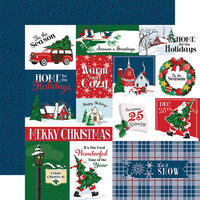 Carta Bella Paper - White Christmas Collection - 12 x 12 Double Sided Paper - Multi Journaling Cards