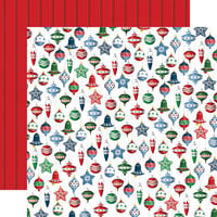 Carta Bella Paper - White Christmas Collection - 12 x 12 Double Sided Paper - Shiny Ornaments