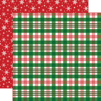 Carta Bella Paper - White Christmas Collection - 12 x 12 Double Sided Paper - Christmas Plaid
