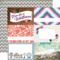 Carta Bella Paper - Wildflower Collection - 12 x 12 Double Sided Paper - 4 x 6 Journaling Cards