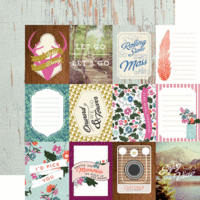 Carta Bella Paper - Wildflower Collection - 12 x 12 Double Sided Paper - 3 x 4 Journaling Cards
