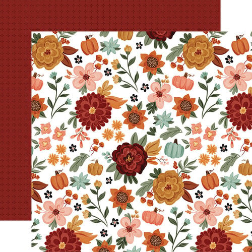 Carta Bella Paper - Welcome Fall Collection - 12 x 12 Double Sided Paper - Autumn Blooms