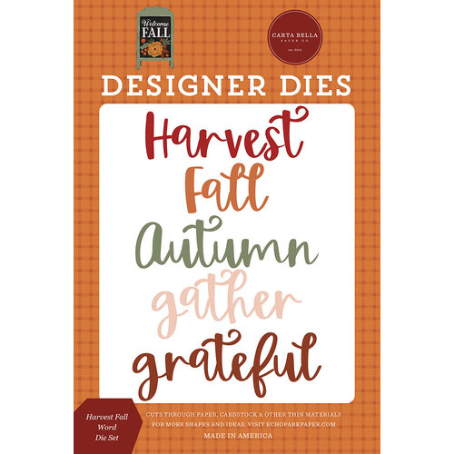 Carta Bella Paper - Welcome Fall Collection - Designer Dies - Harvest Fall Word