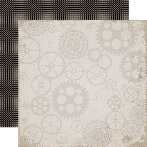 Carta Bella - Work Hard Play Hard Collection - 12 x 12 Double Sided Paper - Working Gears