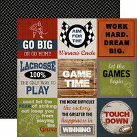 Carta Bella - Work Hard Play Hard Collection - 12 x 12 Double Sided Paper - 4 x 4 Sport Cards
