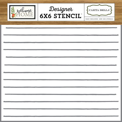 Carta Bella Paper - Welcome Home Collection - 6 x 6 Stencil - Simple Shiplap