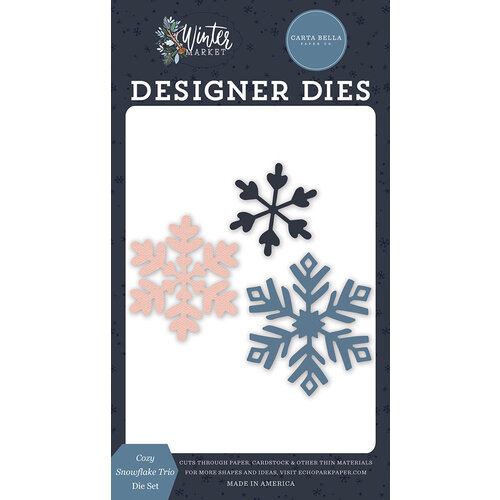 Carta Bella Paper - Winter Market Collection - Designer Dies - Cozy Snowflake Trio