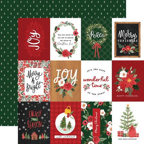 Carta Bella Paper - Happy Christmas Collection - 12 x 12 Double Sided Paper - 3 x 4 Journaling Cards