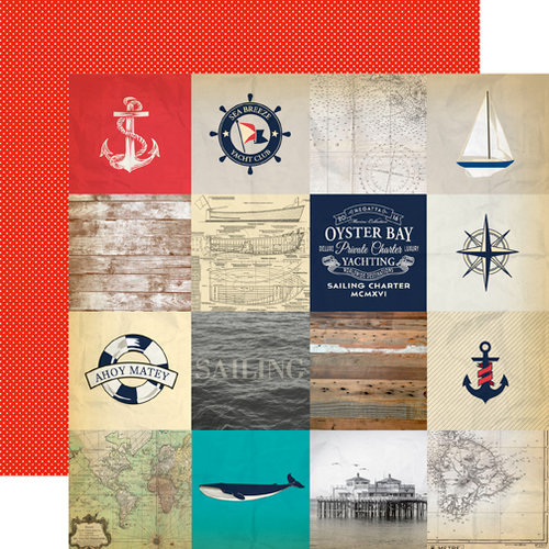 Carta Bella Paper - Yacht Club Collection - 12 x 12 Double Sided Paper - Sailing Cards