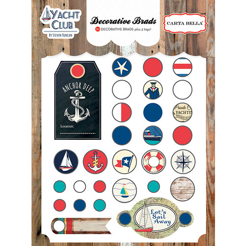 Carta Bella Paper - Yacht Club Collection - Decorative Brads