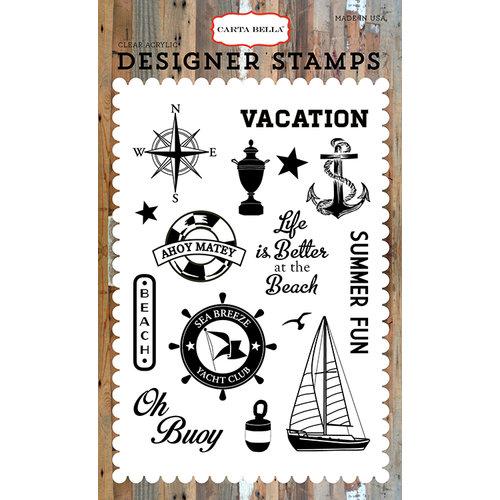 Carta Bella Paper - Yacht Club Collection - Clear Acrylic Stamps - Sea Breeze