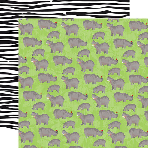 Carta Bella Paper - Zoo Adventure Collection - 12 x 12 Double Sided Paper - Hippos