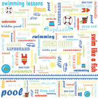 Carolee's Creations Adornit - Summer Collection - Paper - In The Pool Words, CLEARANCE