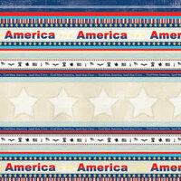 Carolee's Creations - Adornit - All American Collection - 12x12 Paper - Bless America Stripe