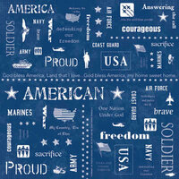 Carolee's Creations - Adornit - All American Collection - 12x12 Paper - Armed Forces Words, CLEARANCE