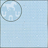 Carolee's Creations Adornit - Wild West Collection - 12x12 Paper - Blue Horseshoes, CLEARANCE