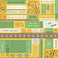 Carolee's Creations - Adornit - Football Collection - 12x12 Paper - Football Block, CLEARANCE