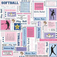 Carolee's Creations - Adornit - Softball Collection - 12 x 12 Paper - Softball Block
