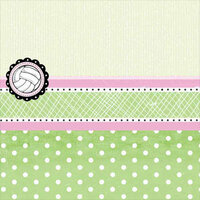Carolee's Creations - Adornit - Volleyball Collection - 12x12 Paper - Spunky Volleyball, CLEARANCE