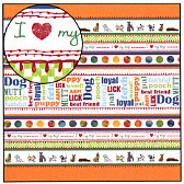 Carolee's Creations Adornit - Doggone Cute Collection - 12 x 12 Paper - I Love Dogs