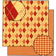 Carolee's Creations Adornit - Autumn Breeze Collection - 12 x 12 Double Sided Paper - Autumn Argyle, CLEARANCE