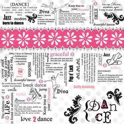 Carolee's Creations - Adornit - Dance Collection - 12 x 12 Paper - Dance Definitions