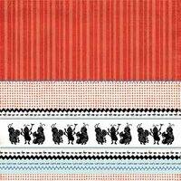 Carolee's Creations - Adornit - BBQ Collection - 12 x 12 Paper - BBQ Stripe, CLEARANCE